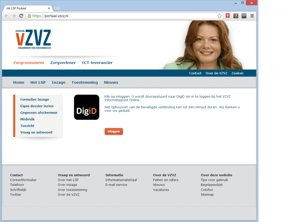 Inzage LSP met DigiD