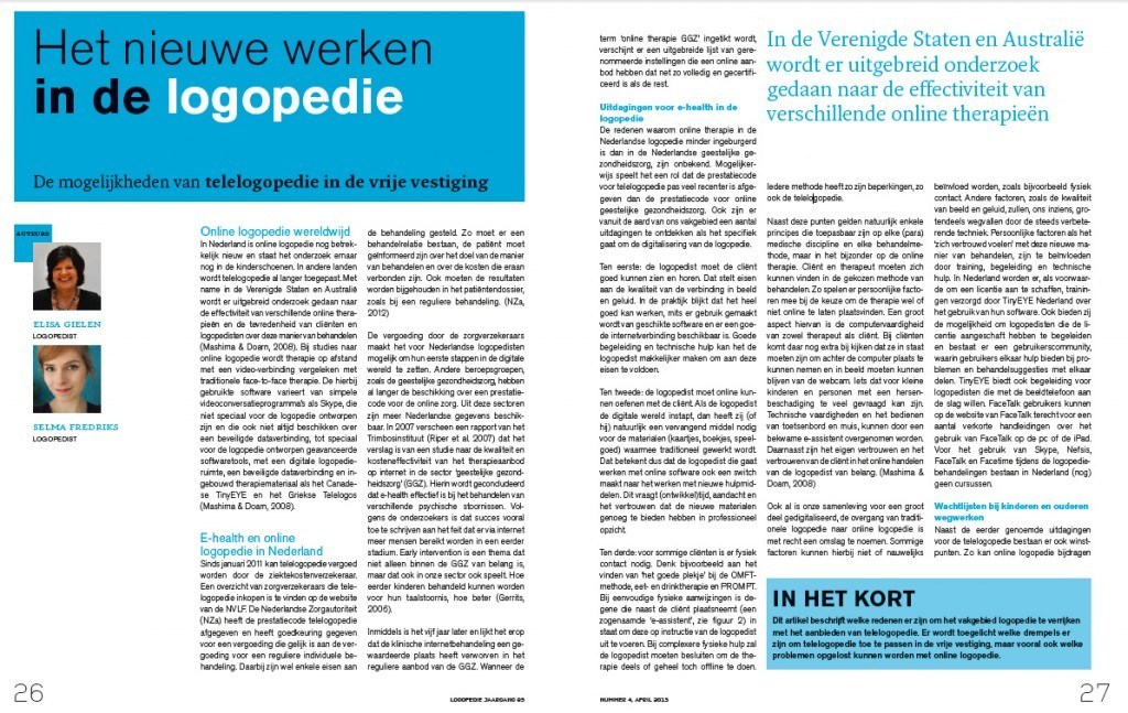 Uit: Logopedie, april 2013