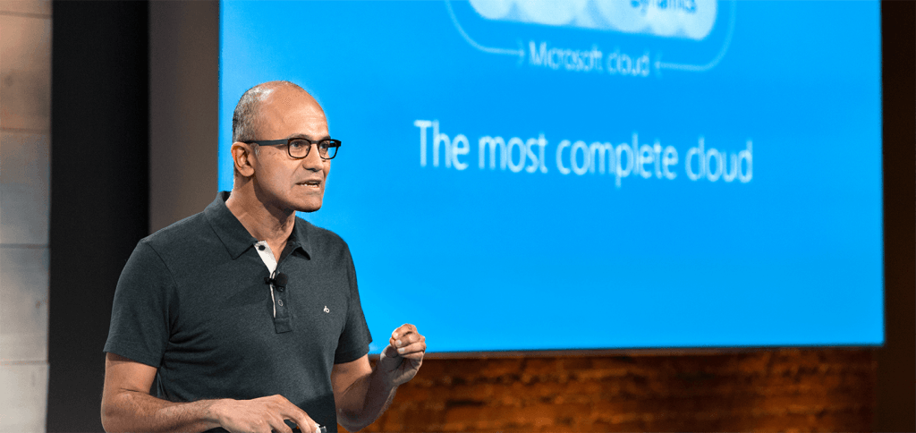 Microsoft CEO Satya Nadella zet vol in op clouddiensten