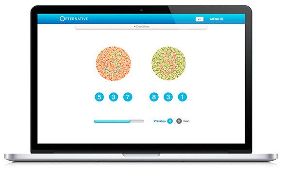 Een online oogmeting door Opternative