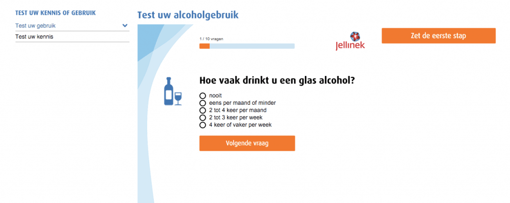 Voorbeeld van een zelfhulpmodule op Jellinek.nl