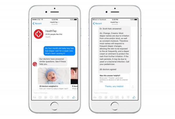 HealthTap in Facebook Messenger