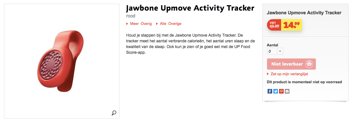 Jawbone in de schappen bij webshop Kruidvat