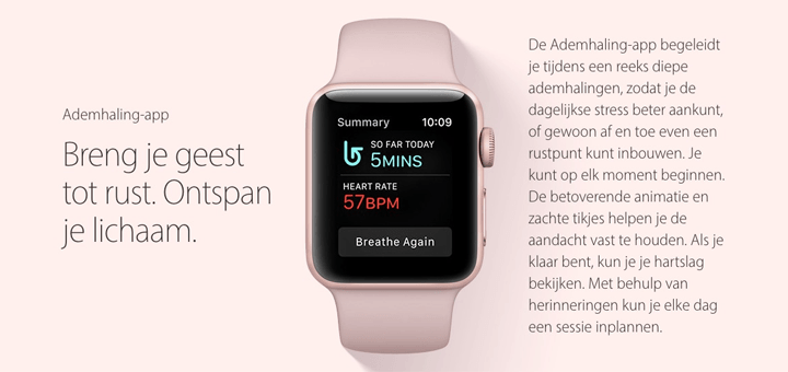 Ademhalingsoefeningen op Apple Watch worden bijgehouden in Gezondheid